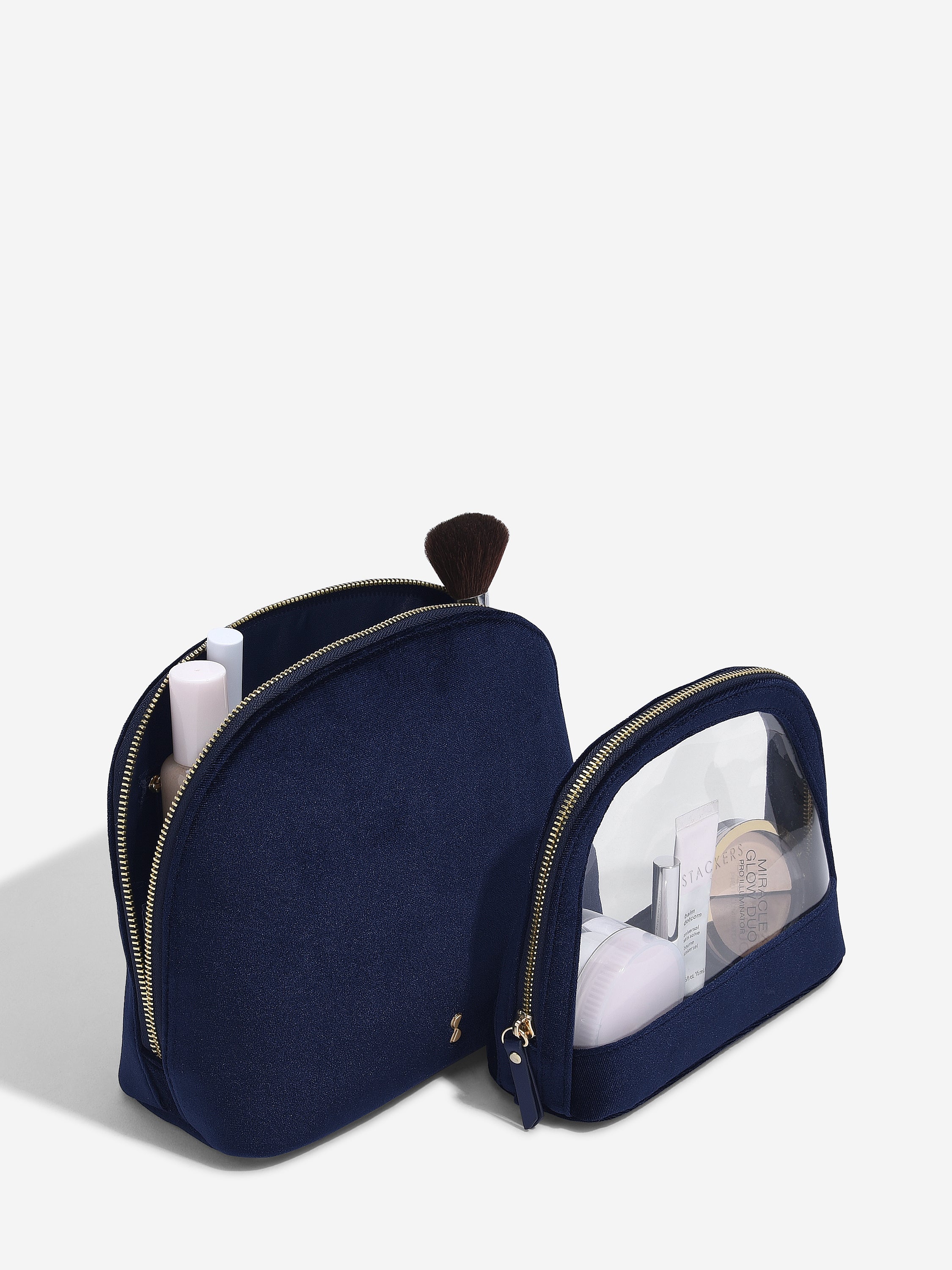Stackers lot de deux trousses à maquillage Bleu marine