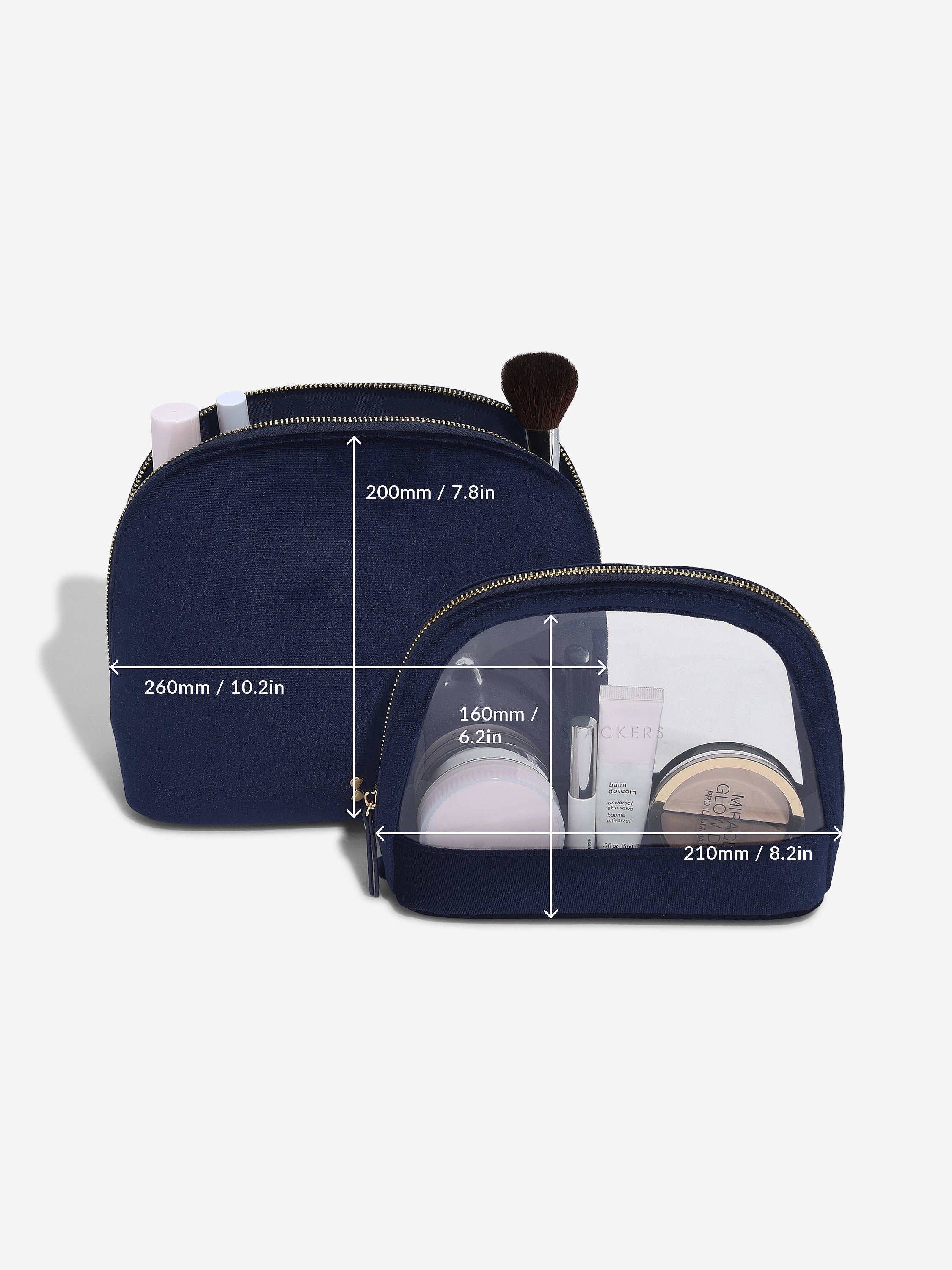 Stackers lot de deux trousses à maquillage Bleu marine