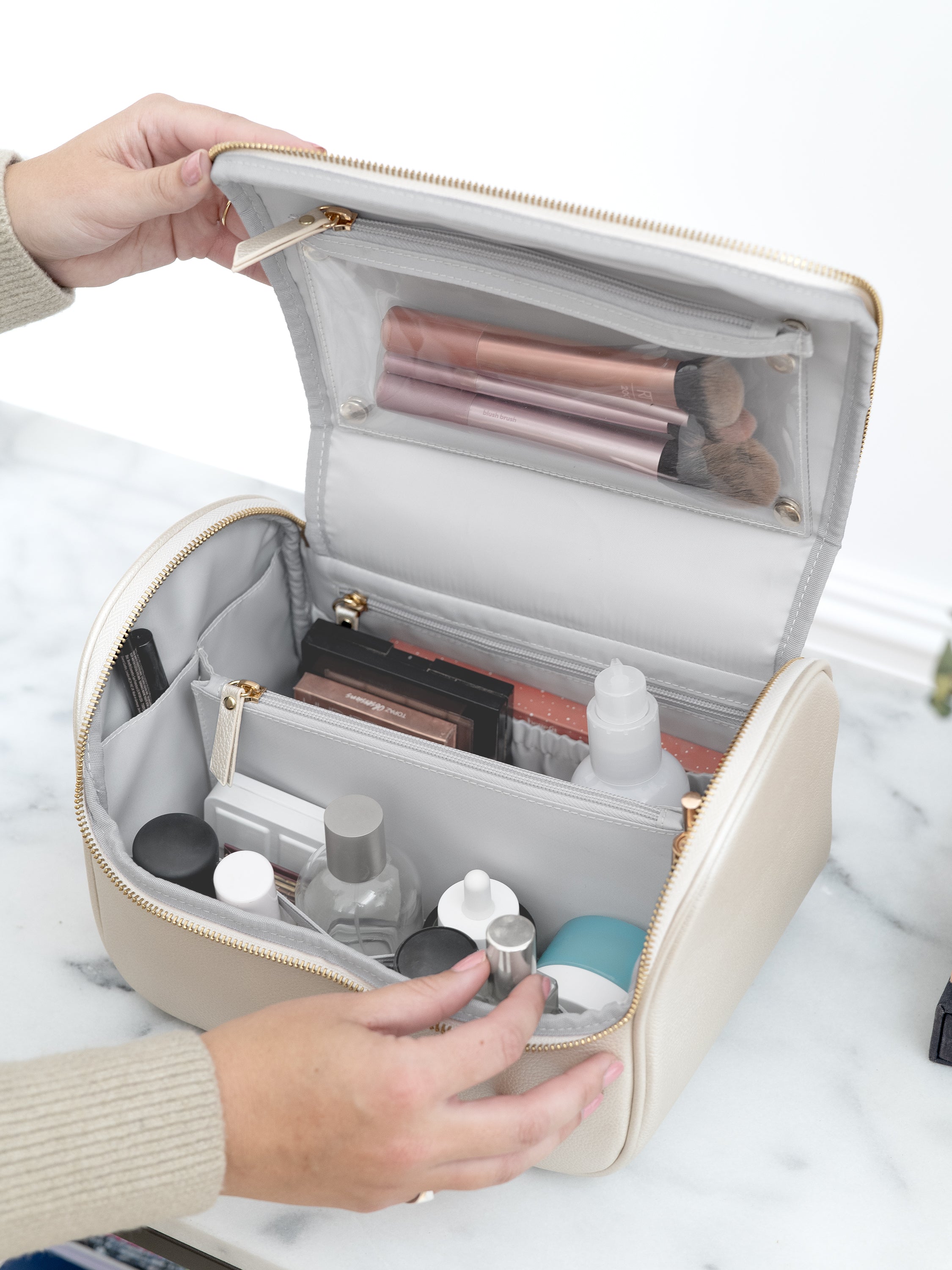 Stackers Large Cosmetic Case Pearl