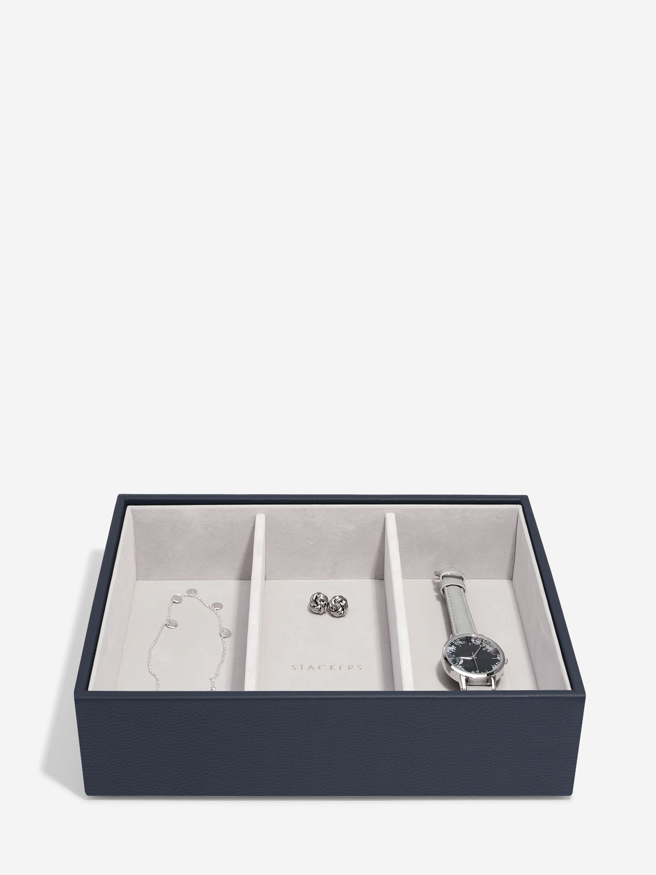 Stackers Klassieke Juwelendoos Set van 2 Marineblauw - Mystackers