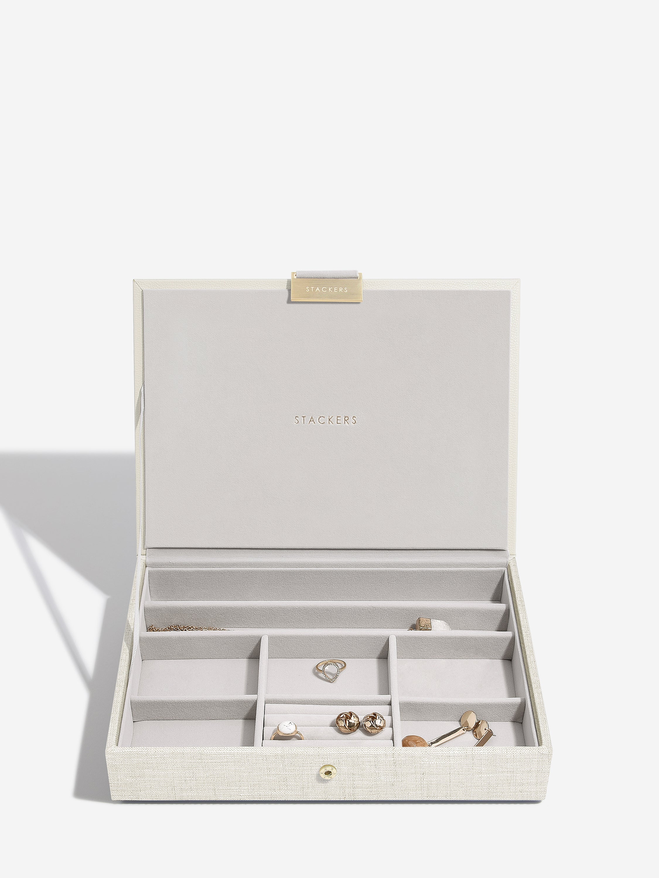 Stackers Classic Display Boîte à bijoux Lot de 4 Avoine et Lin