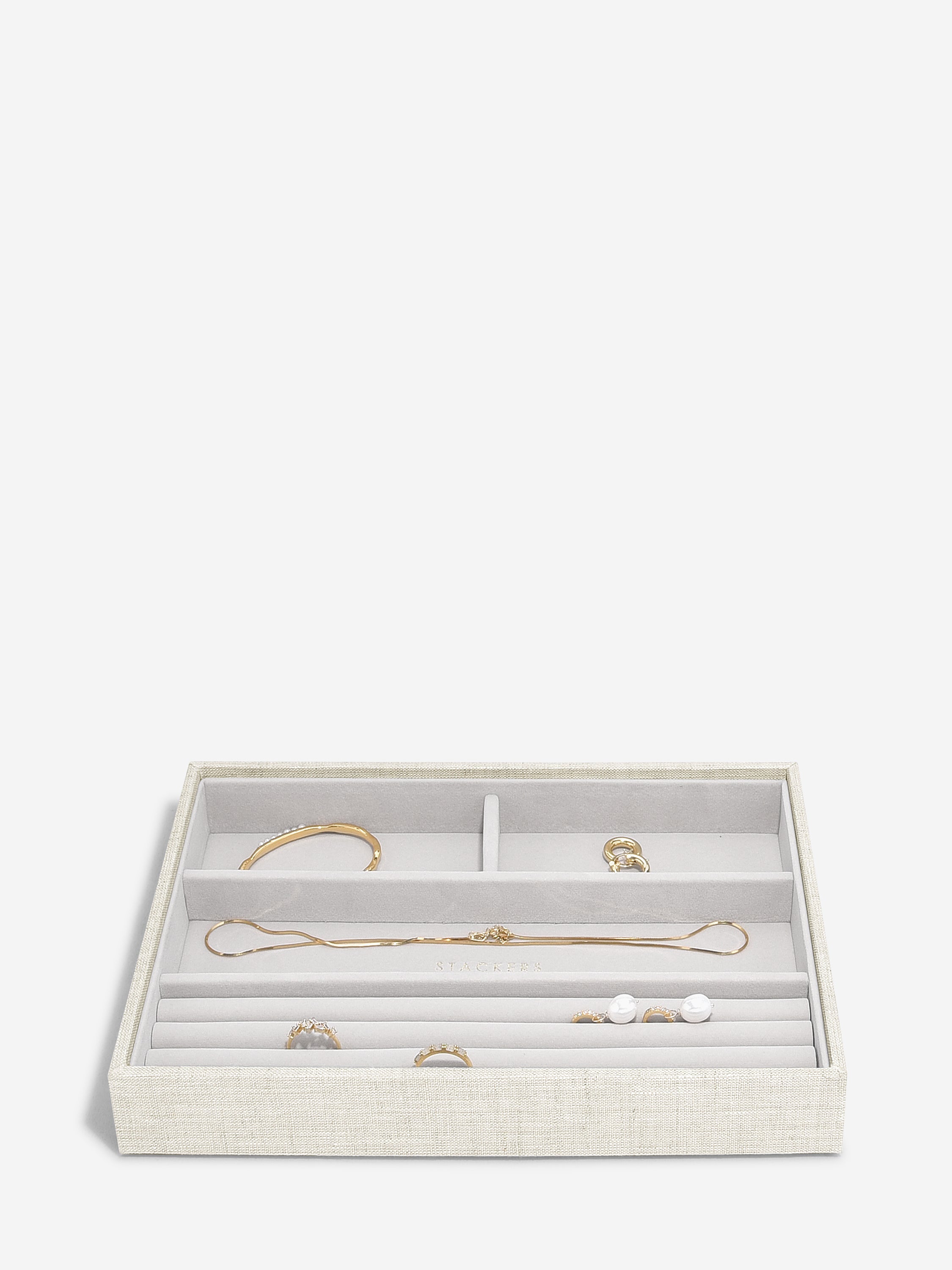 Stackers Classic Display Boîte à bijoux Lot de 4 Avoine et Lin