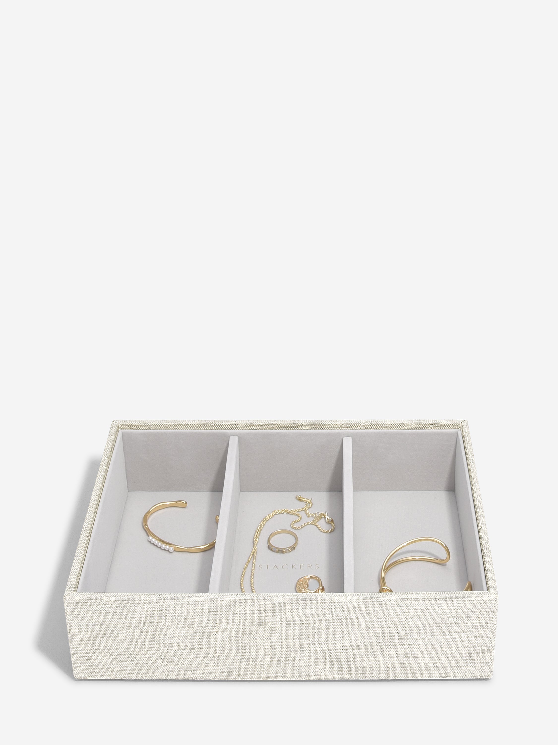 Stackers Classic Display Boîte à bijoux Lot de 4 Avoine et Lin
