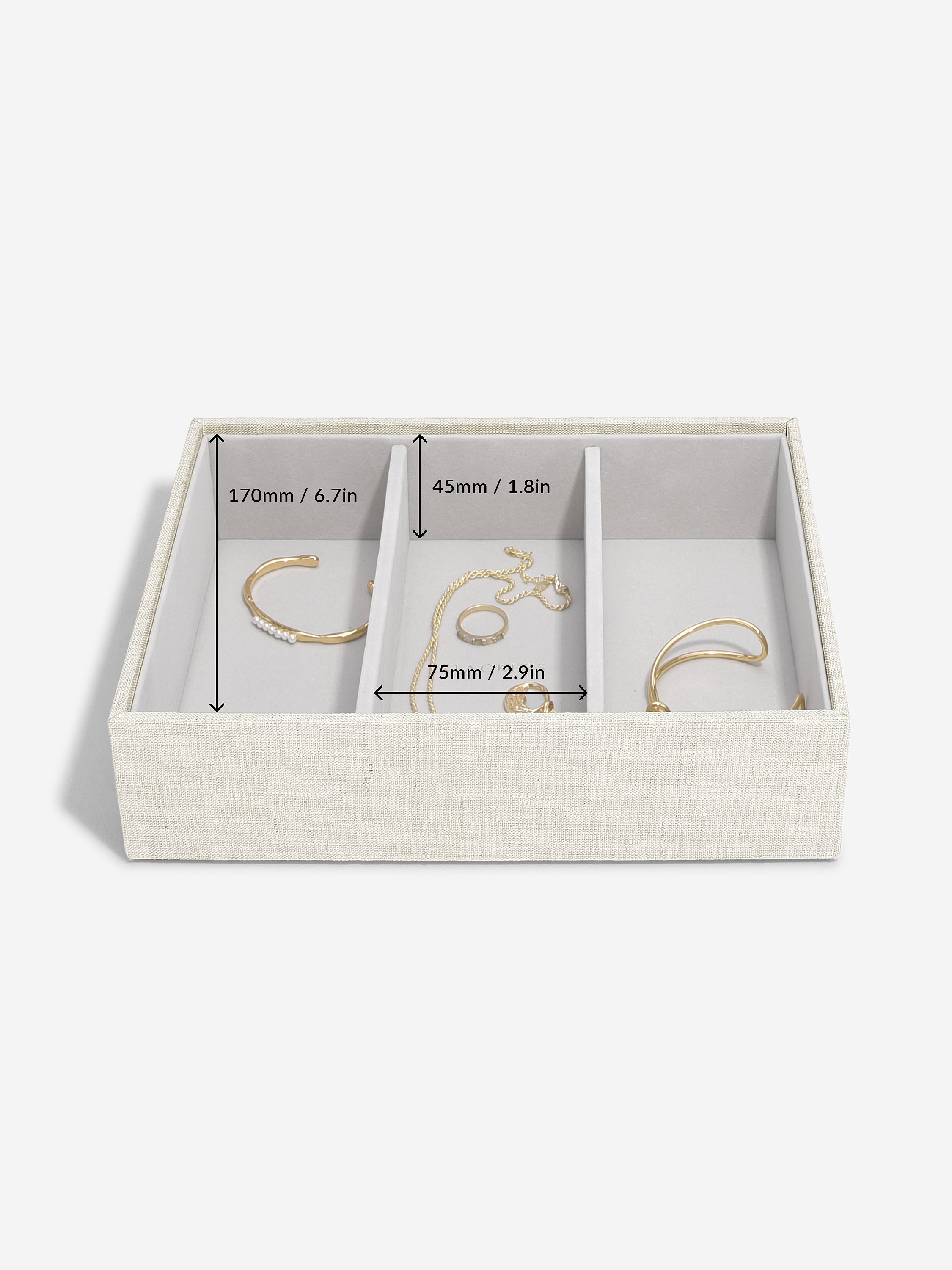 Stackers Classic Display Boîte à bijoux Lot de 4 Avoine et Lin
