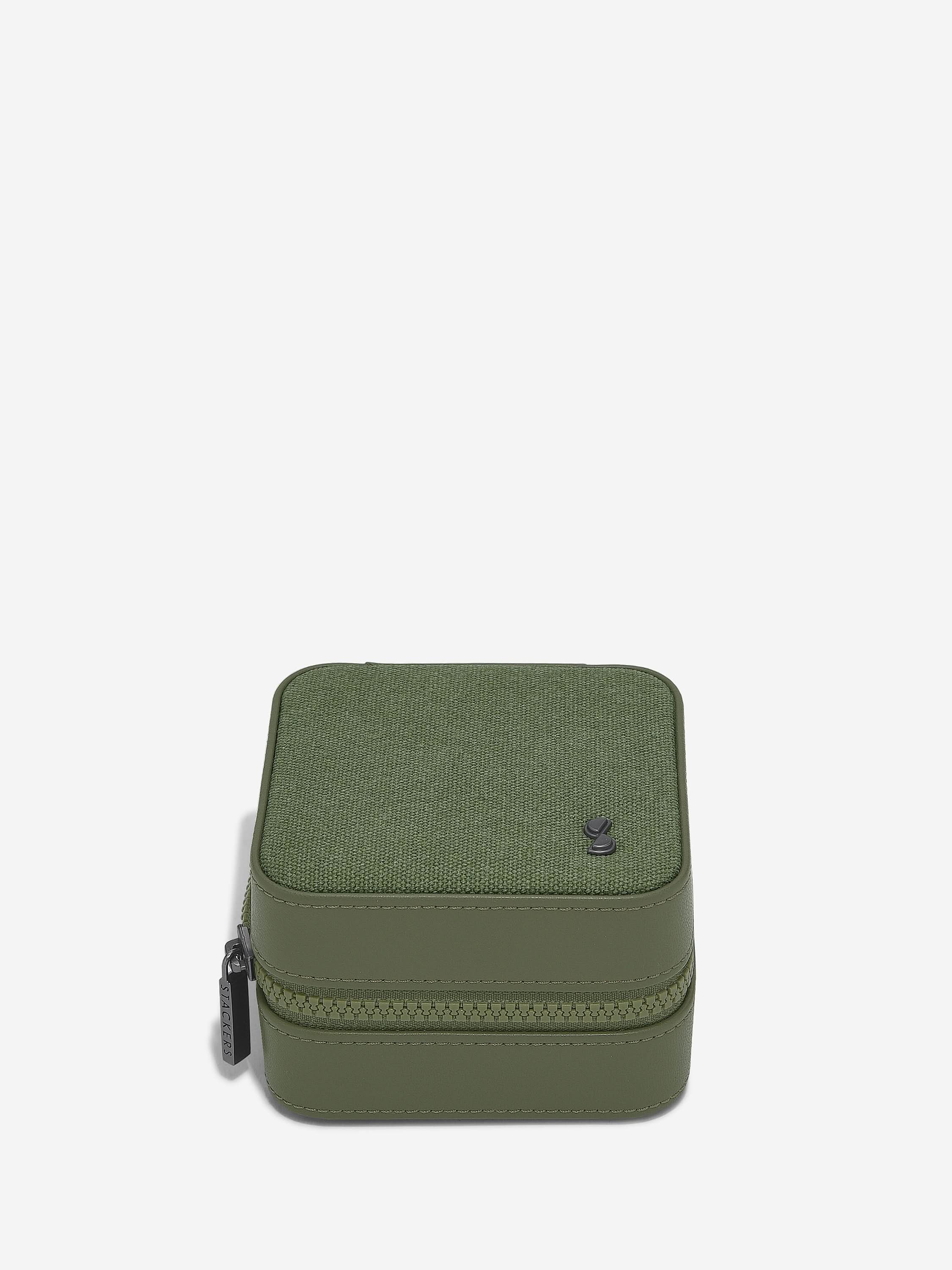 Stackers Horloge- & juwelenbox Groen Canvas - Mystackers