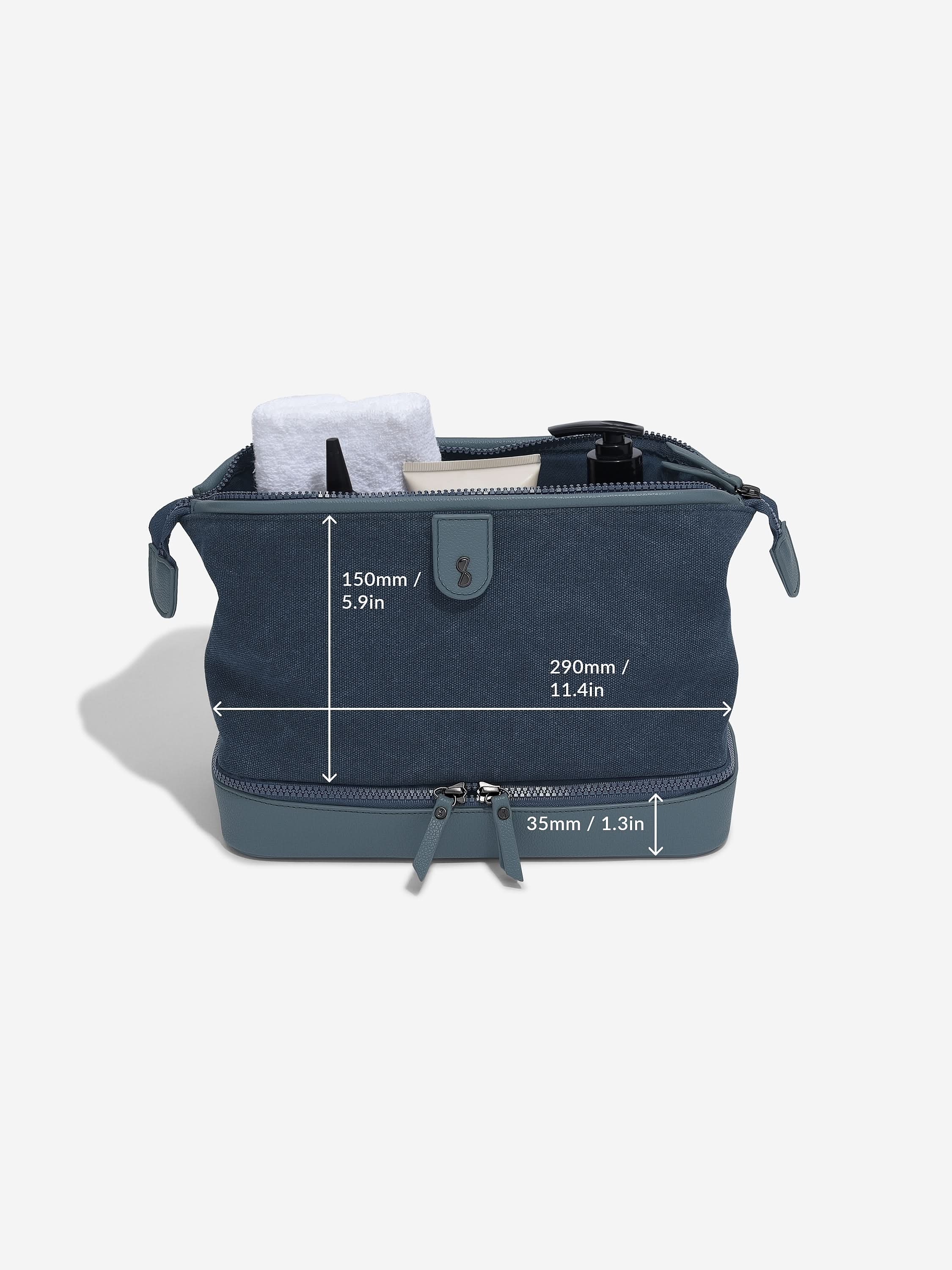 Stackers Toilettas Blauw Canvas - Mystackers