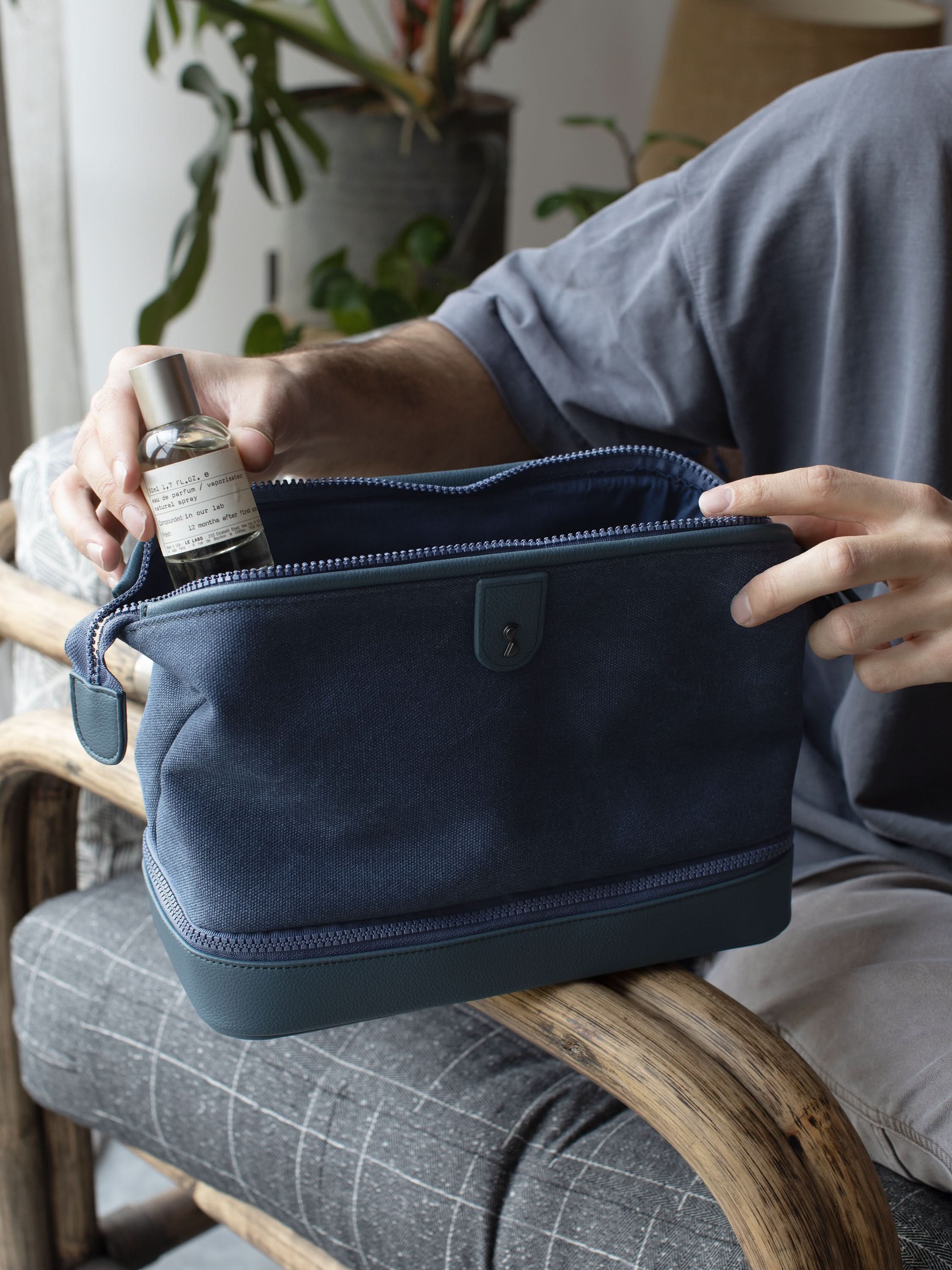Stackers Toiletry Bag Blue Canvas