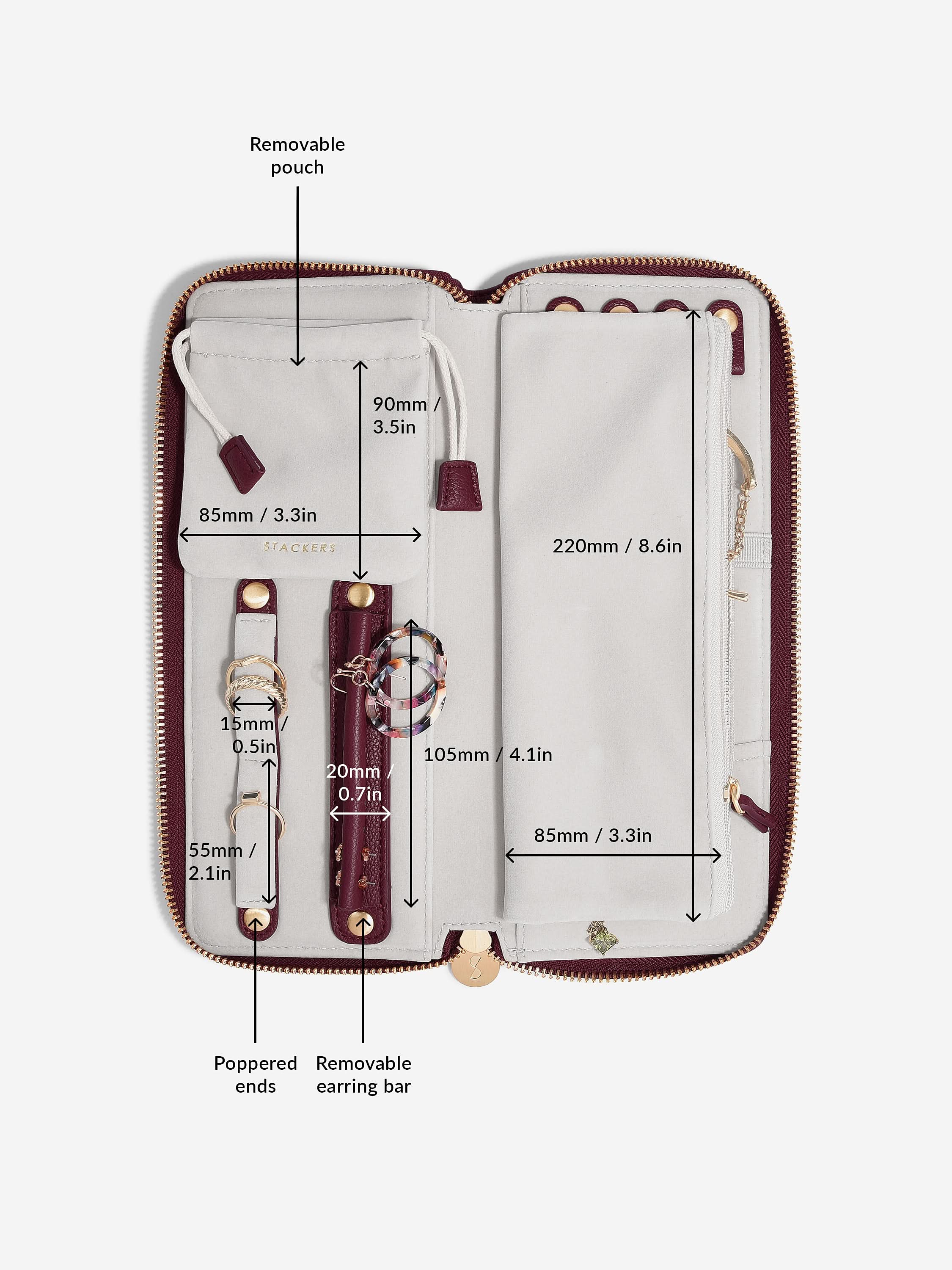 Stackers Jewellery Roll Bordeaux - Mystackers