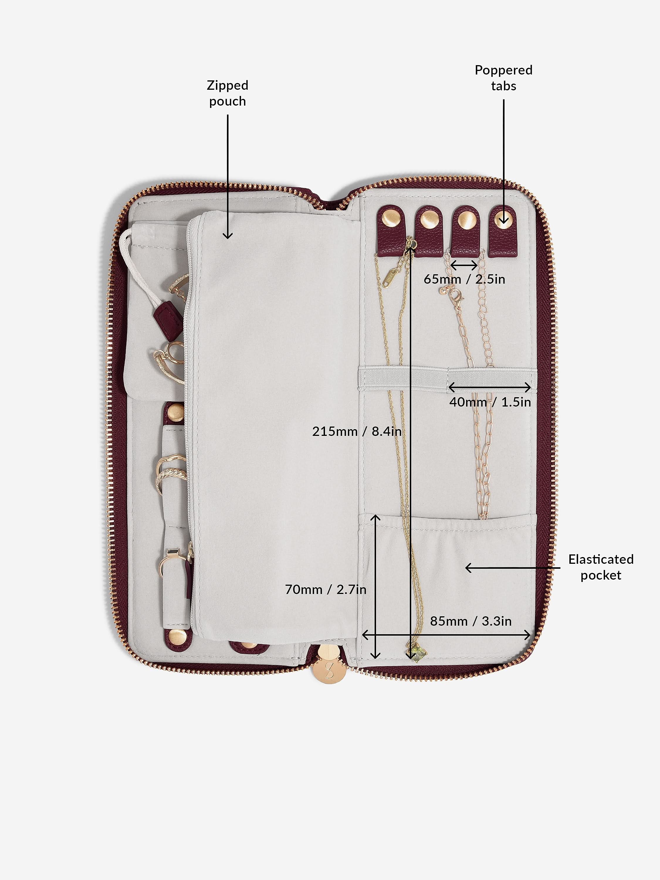 Stackers Jewellery Roll Bordeaux - Mystackers