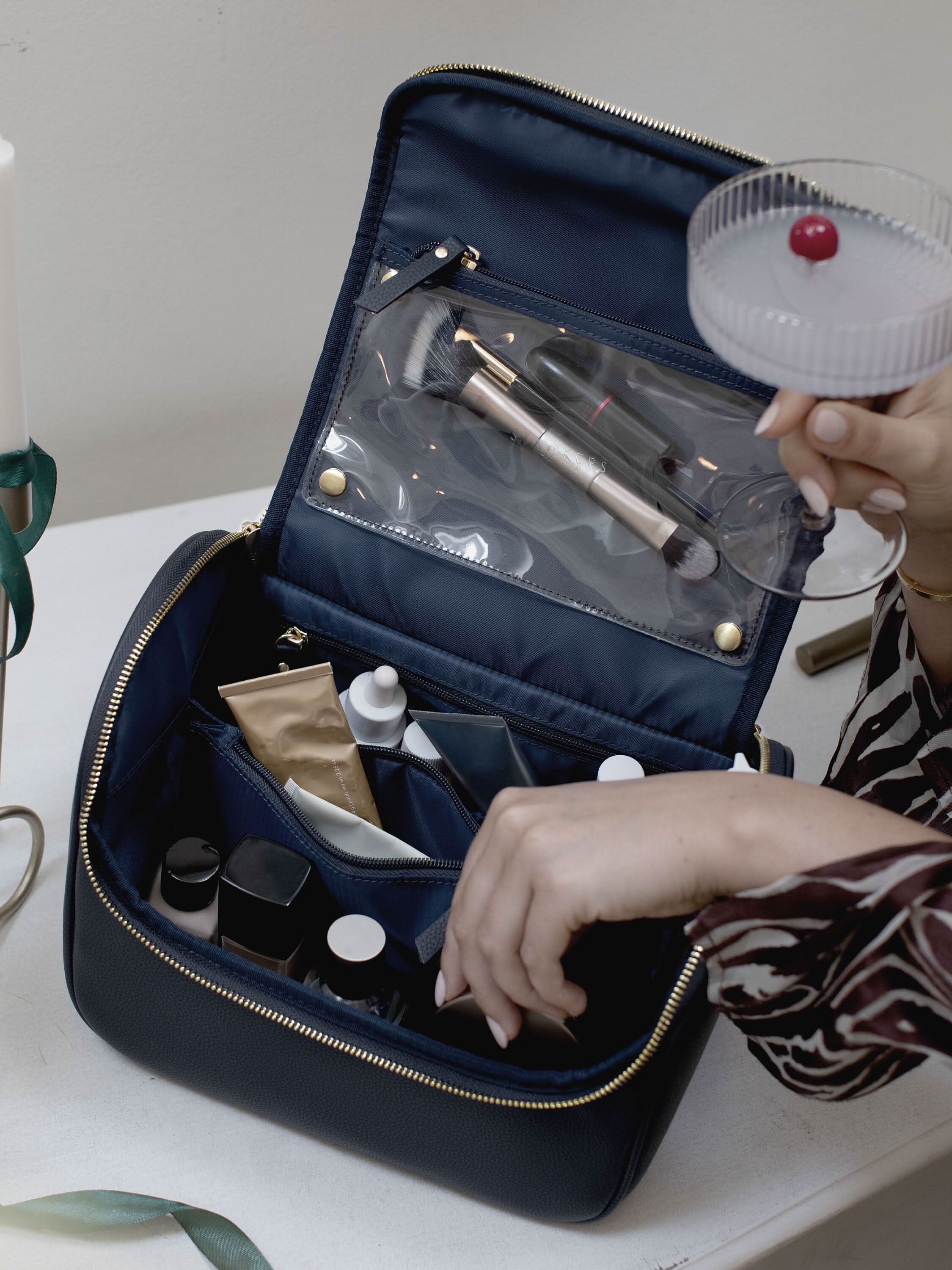 Stackers Large Cosmetic Case Navy Blue