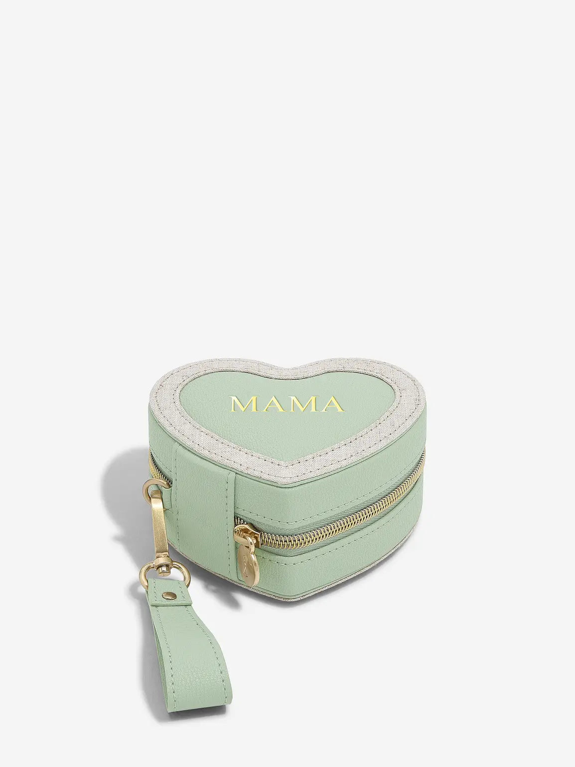Stackers Mama Heart Travel Jewellery Box Green