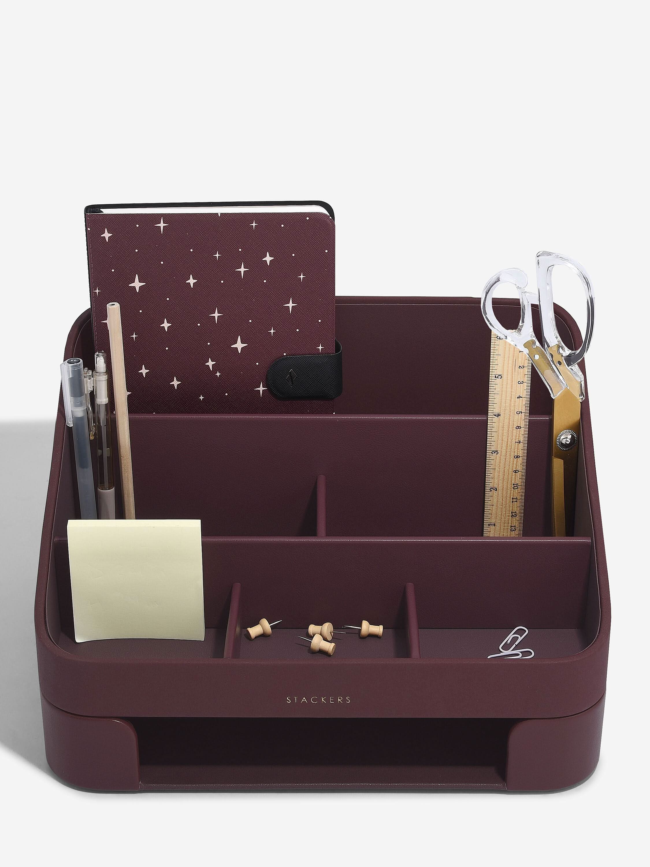 Stackers Desk Organizer Set Garnet Red