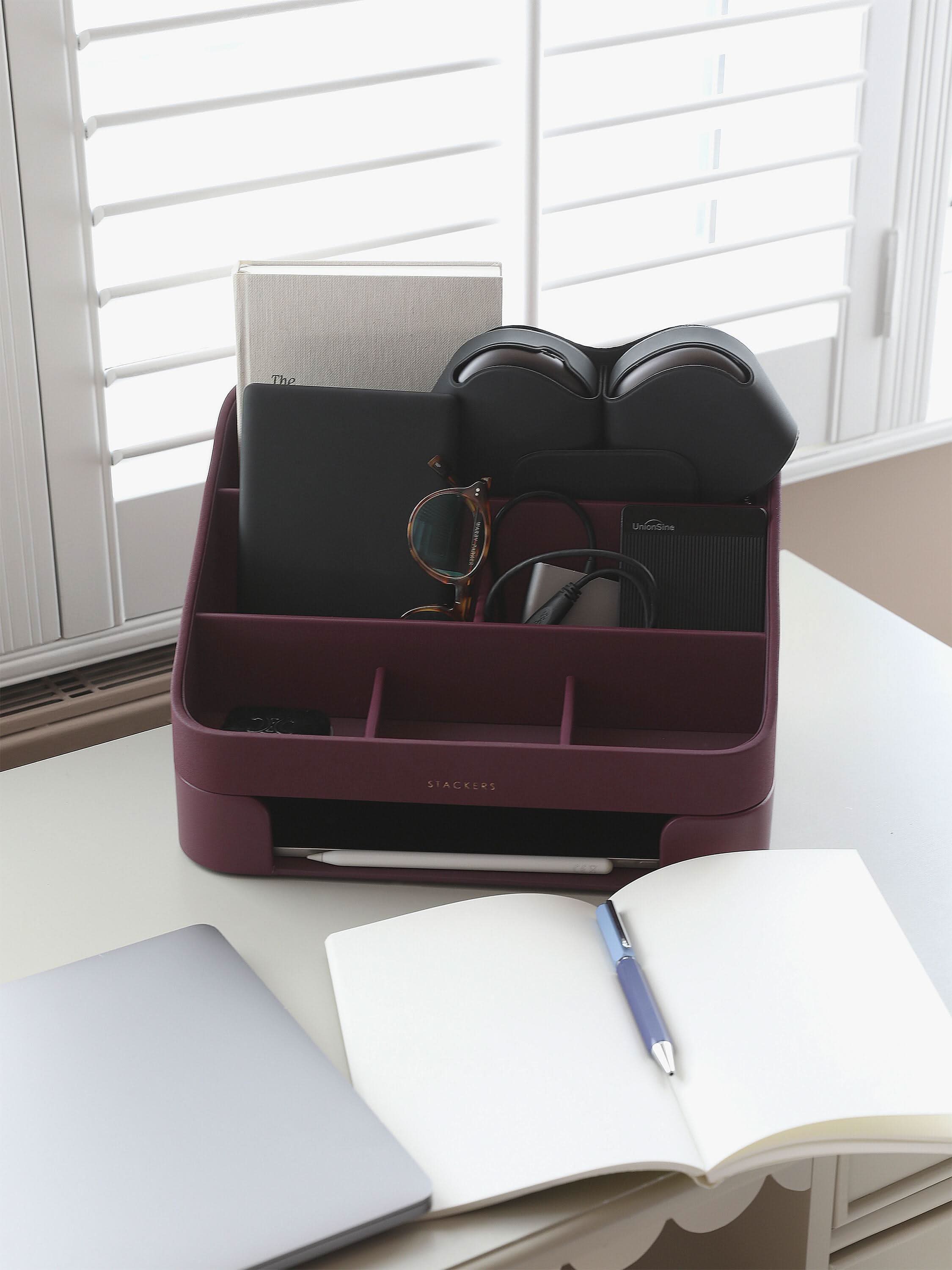 Stackers Desk Organizer Set Garnet Red