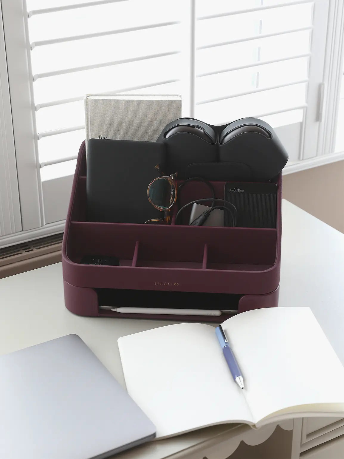 Stackers Desk Organizer Set Garnet Red