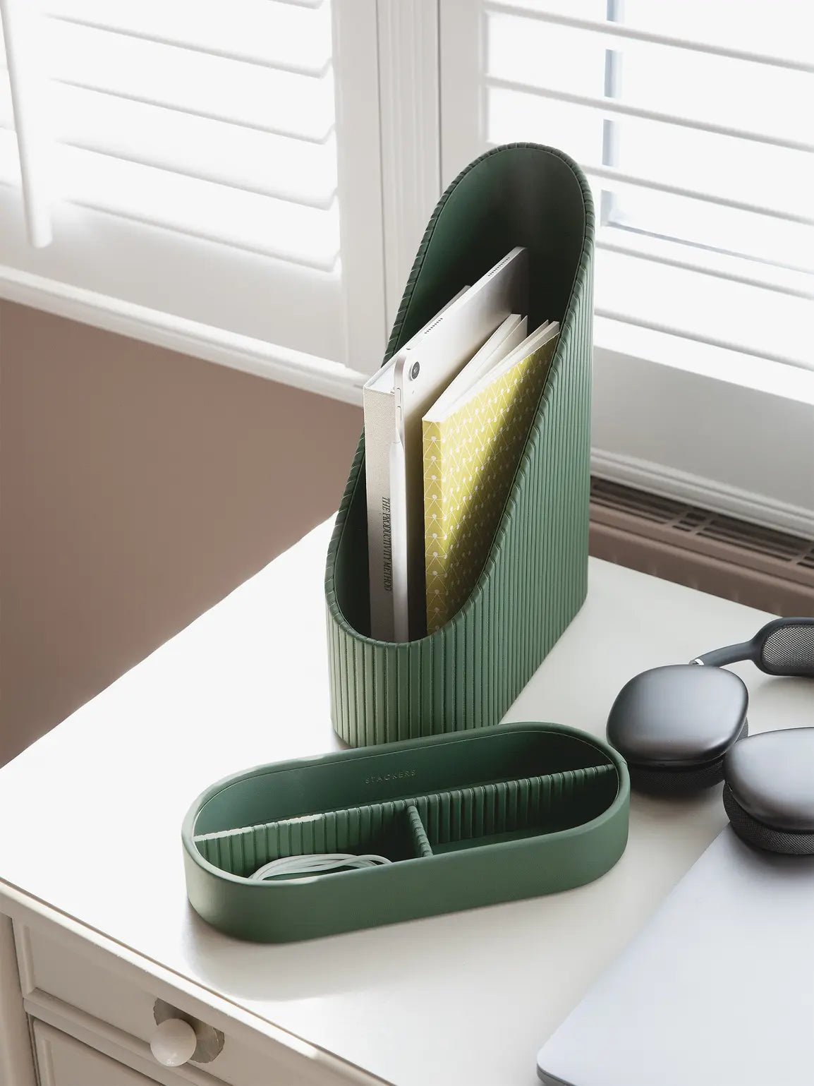 Stackers Porte-revues Vert Émeraude