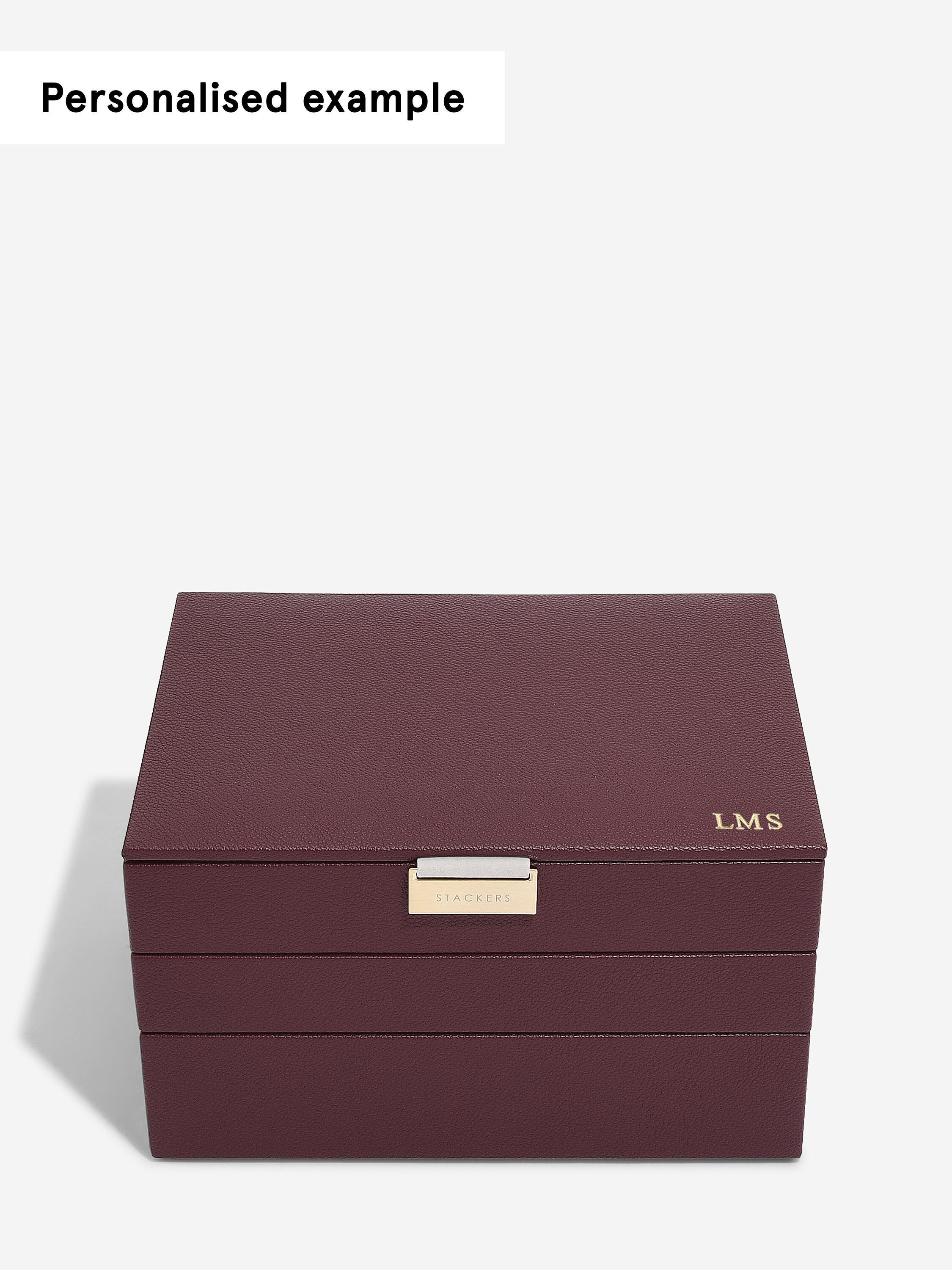 Stackers Classic Jewellery Box Set of 3 Burgundy