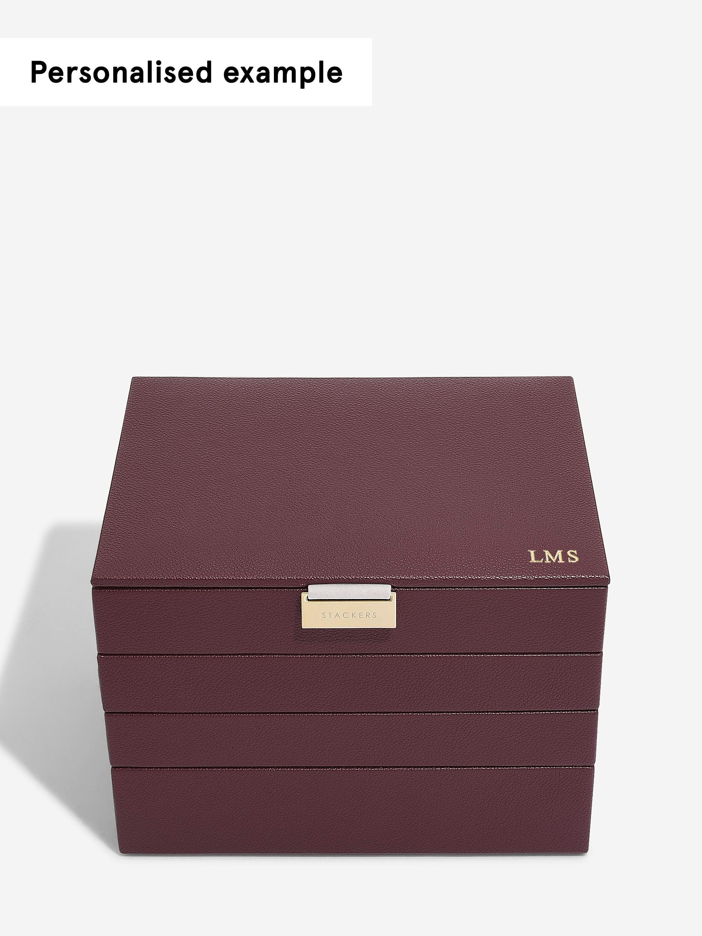 Stackers Klassieke Juwelendoos Set van 4 Bordeaux - Mystackers