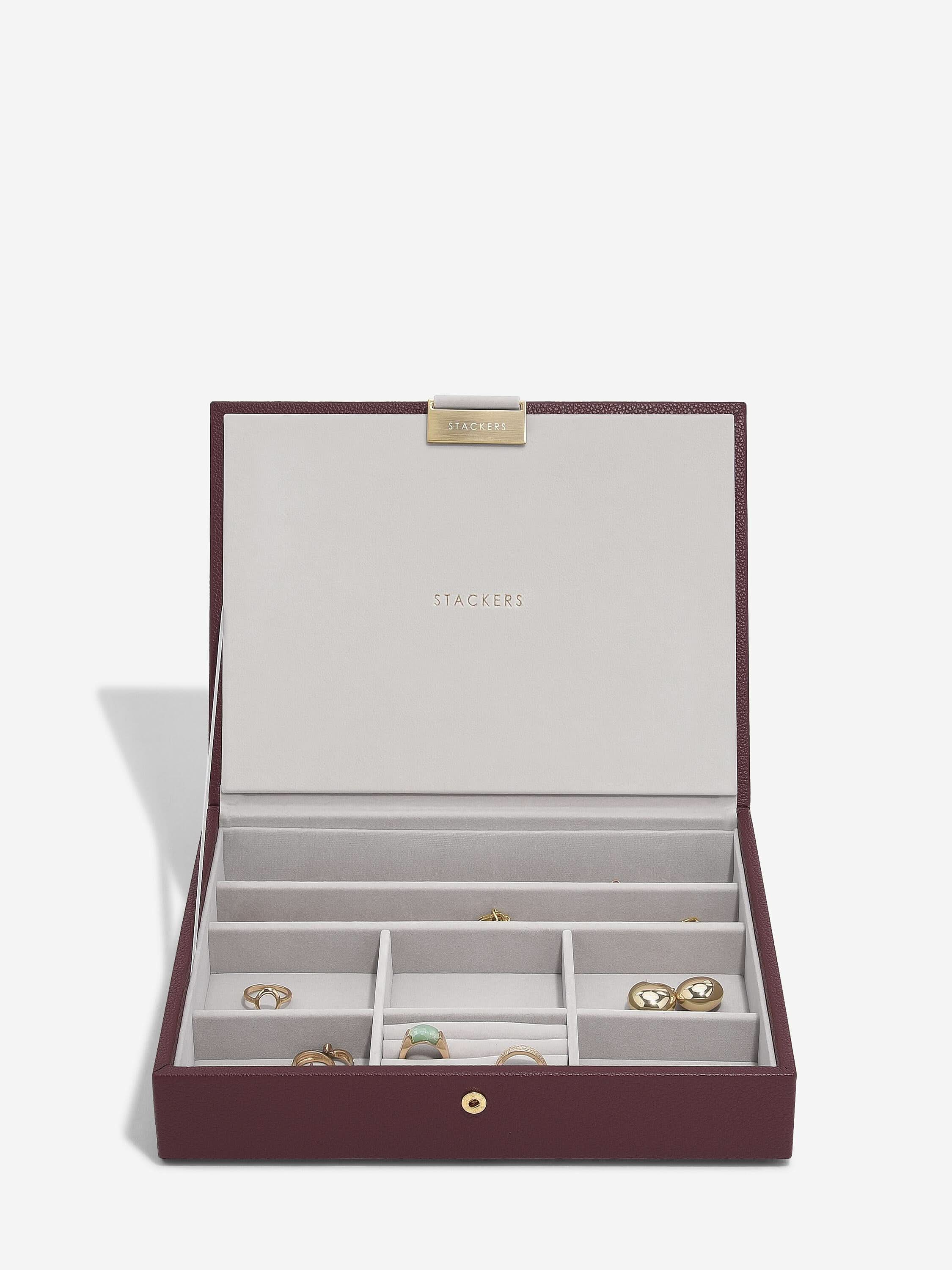 Stackers Lid for Classic Jewellery Box Burgundy