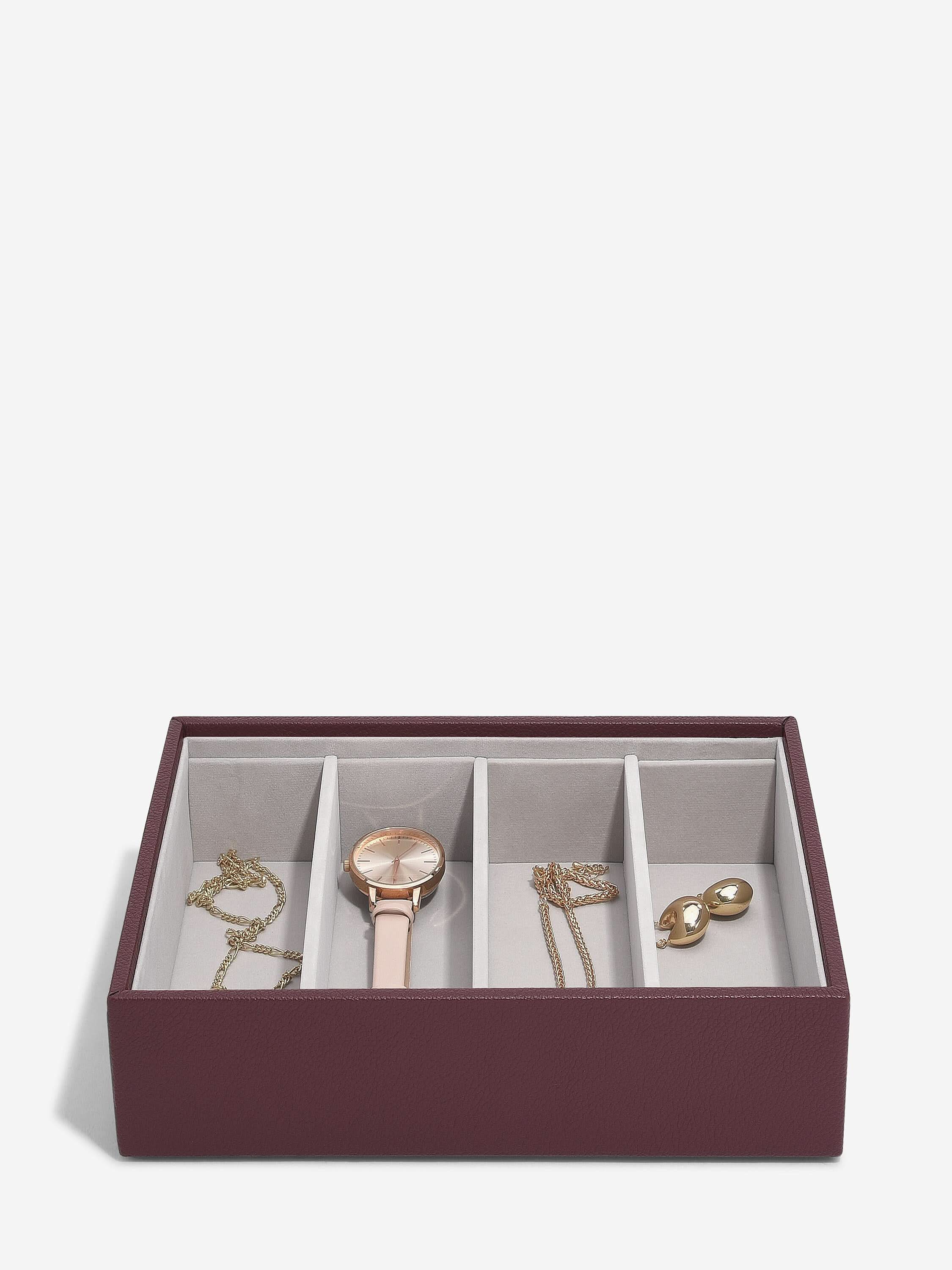 Stackers Glasses & Accessories Layer for Classic Jewellery Box Burgundy