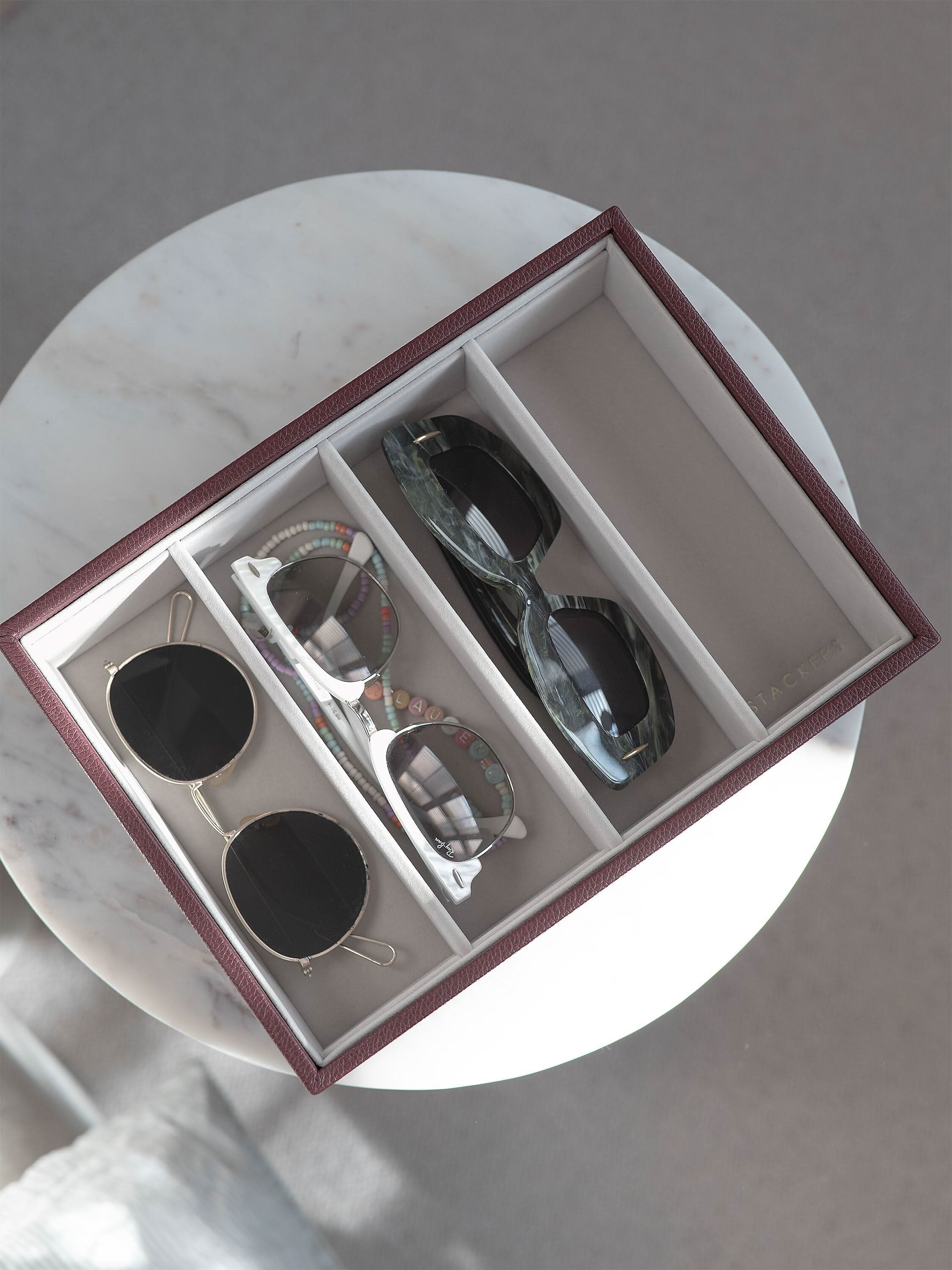 Stackers Glasses & Accessories Layer for Classic Jewellery Box Burgundy