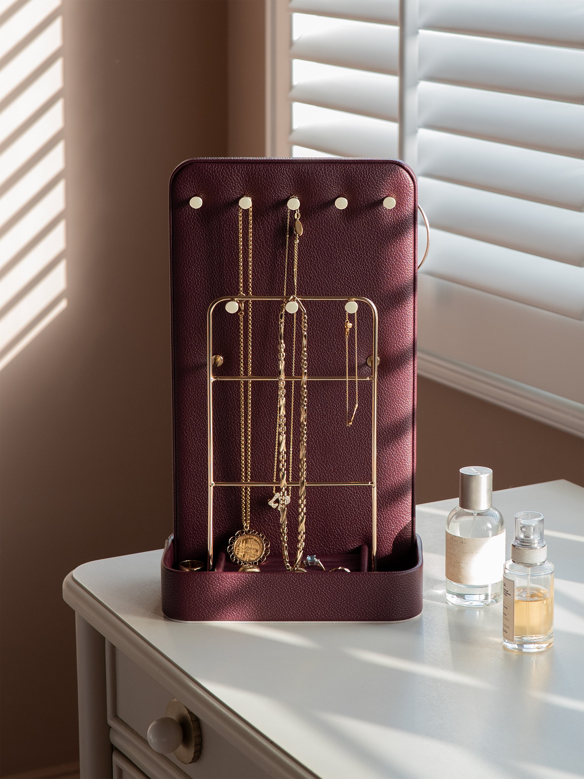Stackers All-In-One Jewellery Stand Burgundy