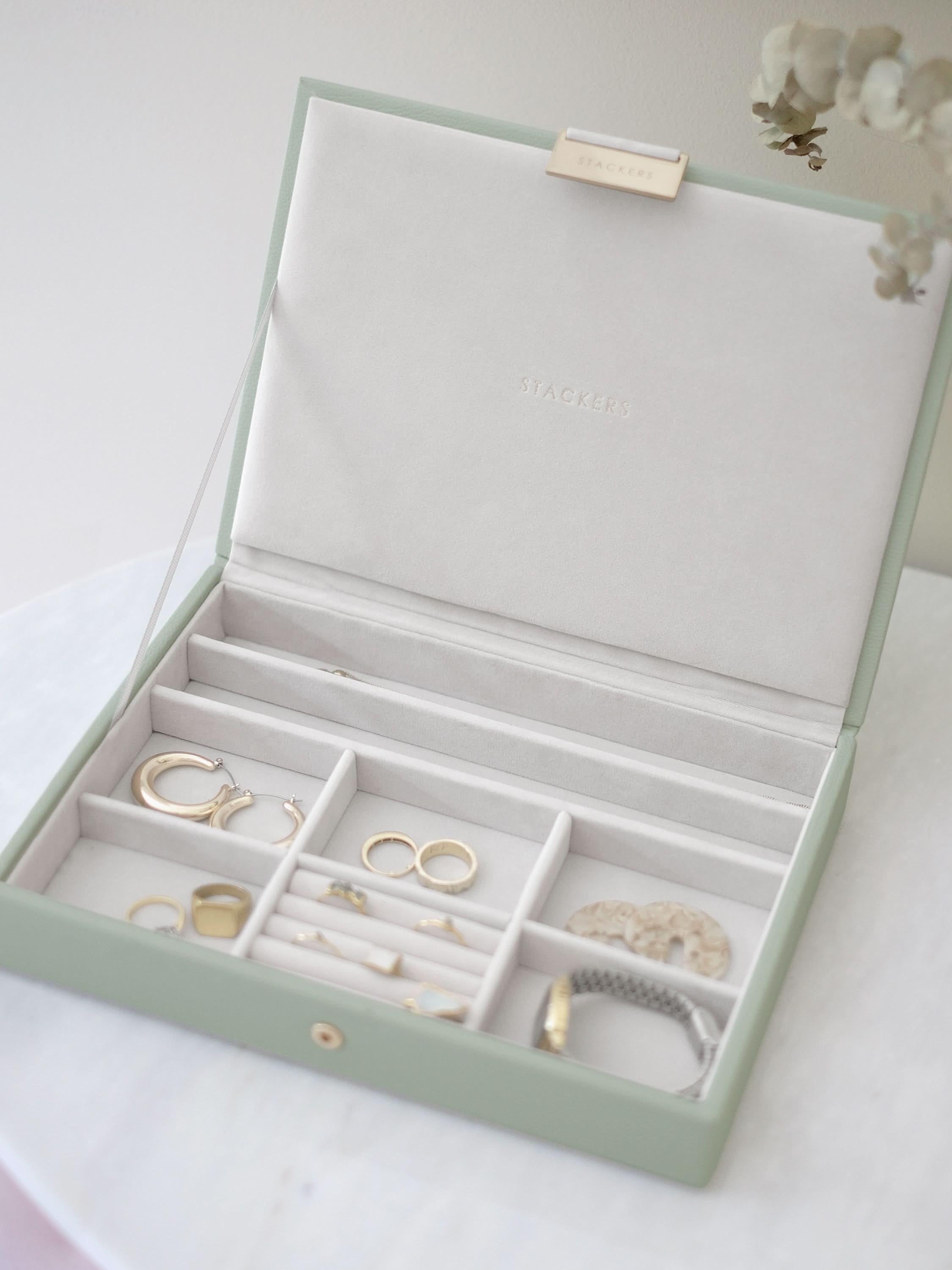 Stackers Classic Jewellery Box Set of 2 Sage Green