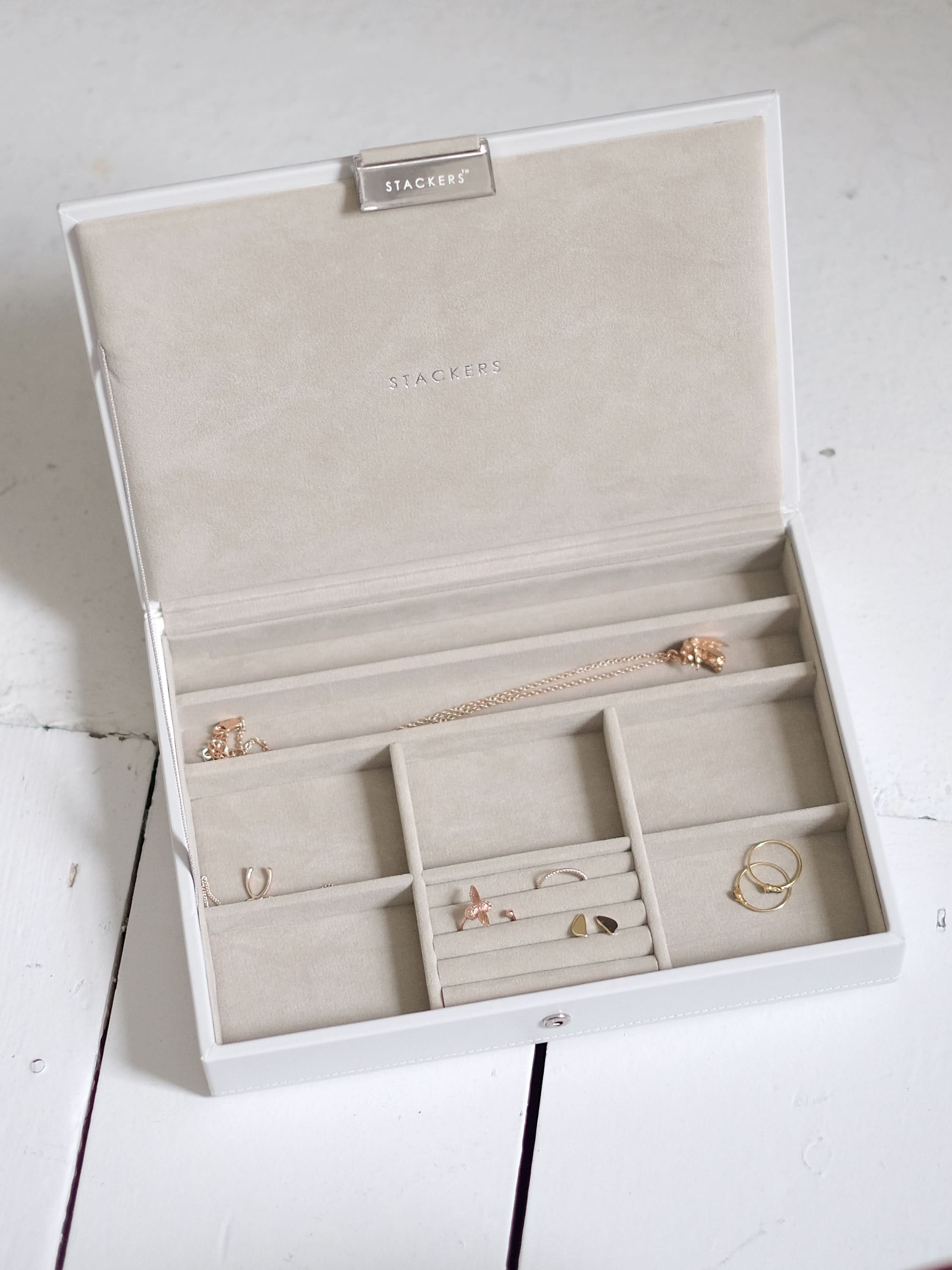 Stackers Classic Jewellery Box Set of 2 White