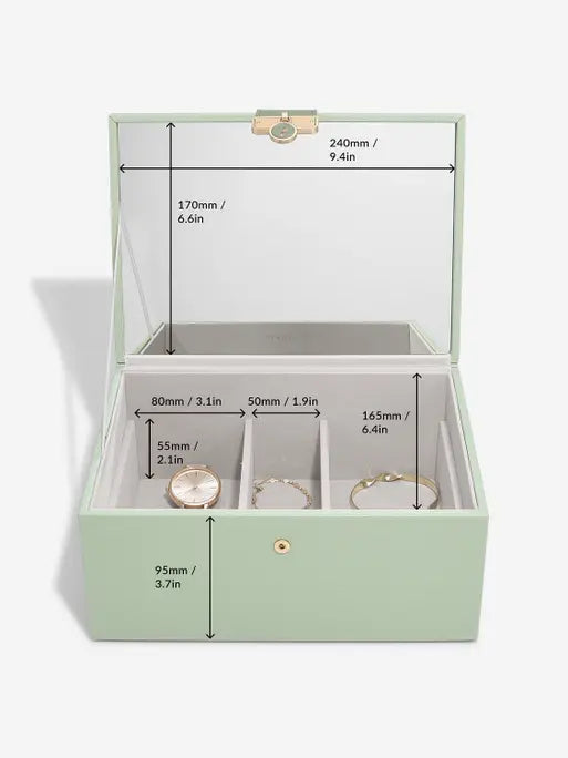 Stackers Luxe Klassieke Juwelendoos Saliegroen