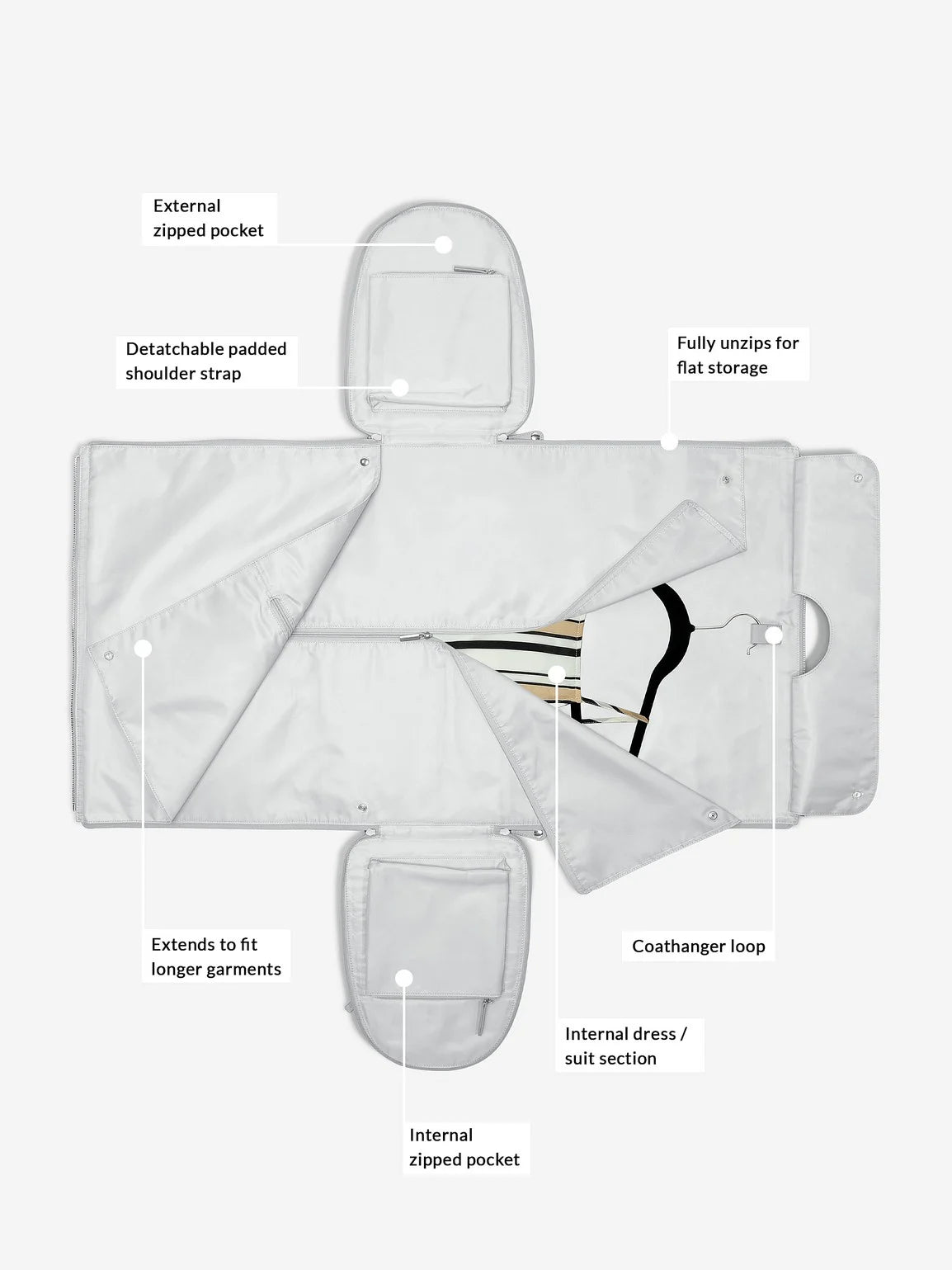 Stackers Travel Bag/Garment Bag Grey