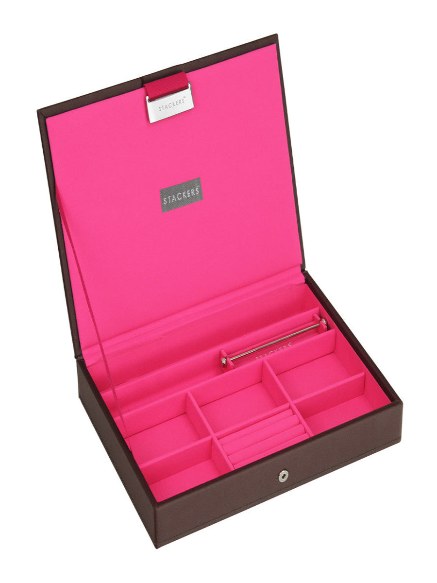 Stackers Lid for Classic Jewellery Box Chocolate Brown