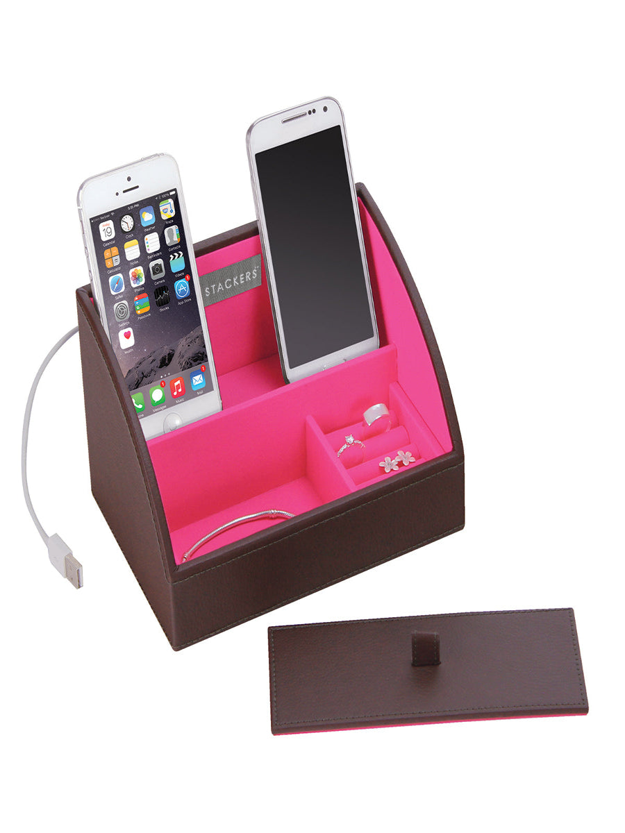 Stackers Charging Tray Brown & Pink