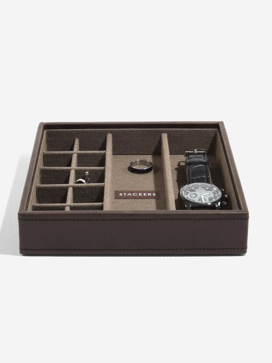 Stackers Watch Cufflinks Box Brown Khaki Mystackers